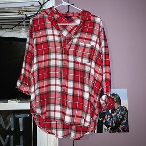 Red Cropped Flannel